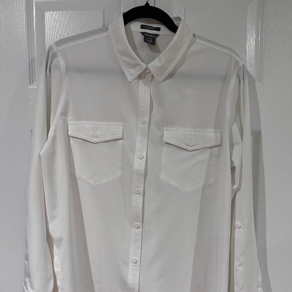 Women's Eddie Bauer Stretch Long Sleeve Shirt with roll-up sleeves, Size L - Picture 1 of 7